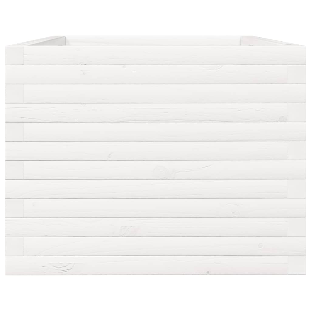 Fioriera da Giardino Bianca 90x60x49,5cm Legno Massello di Pino
