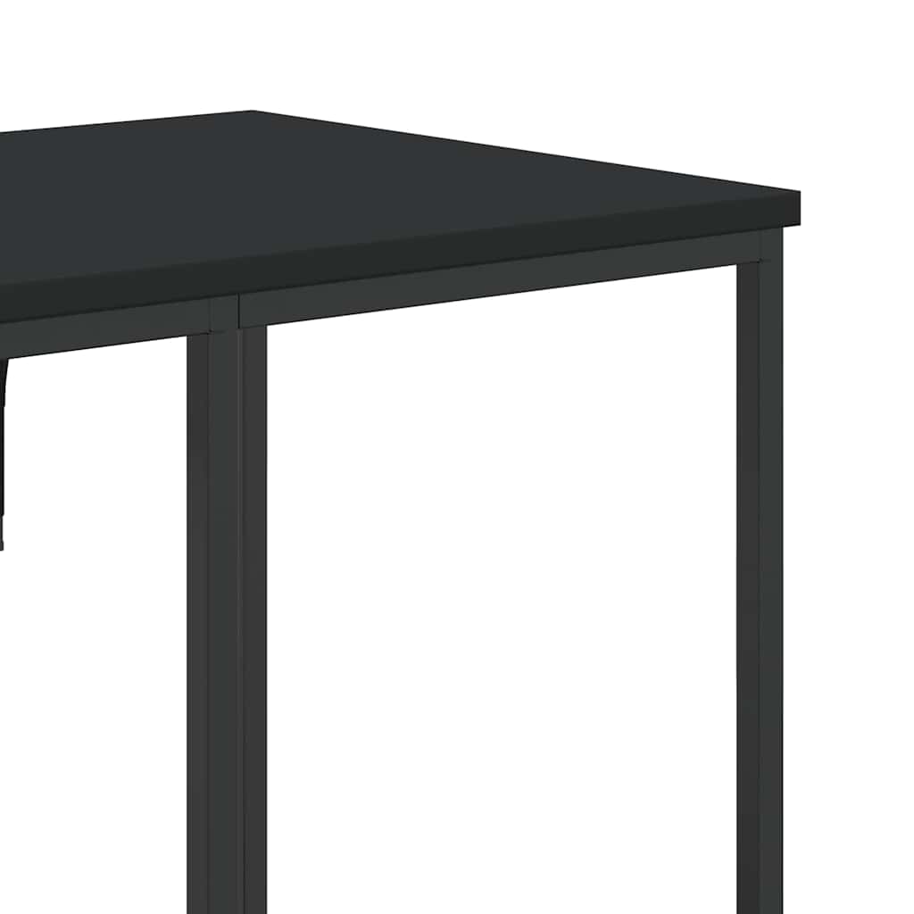 Appendiabiti con Scaffali Nero in Legno Multistrato