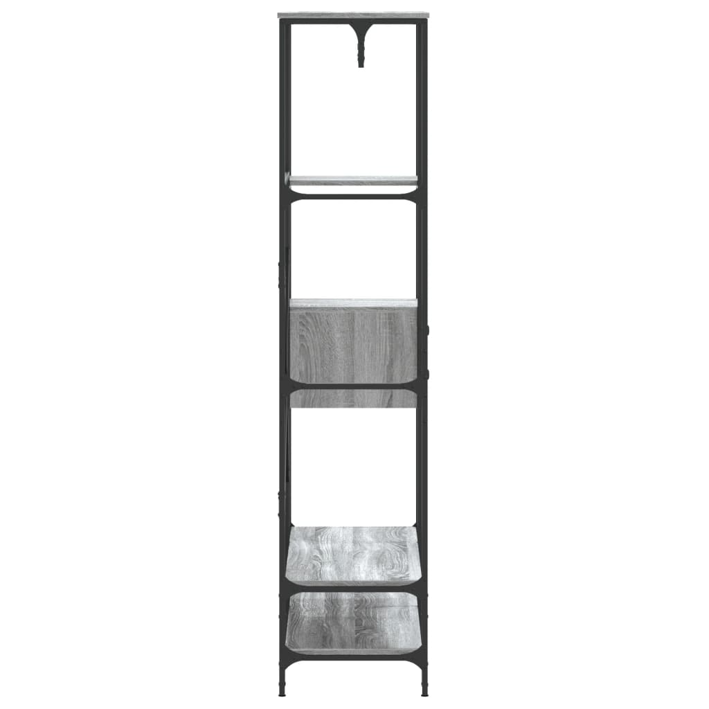 Appendiabiti con Scaffali Grigio Sonoma in Legno Multistrato