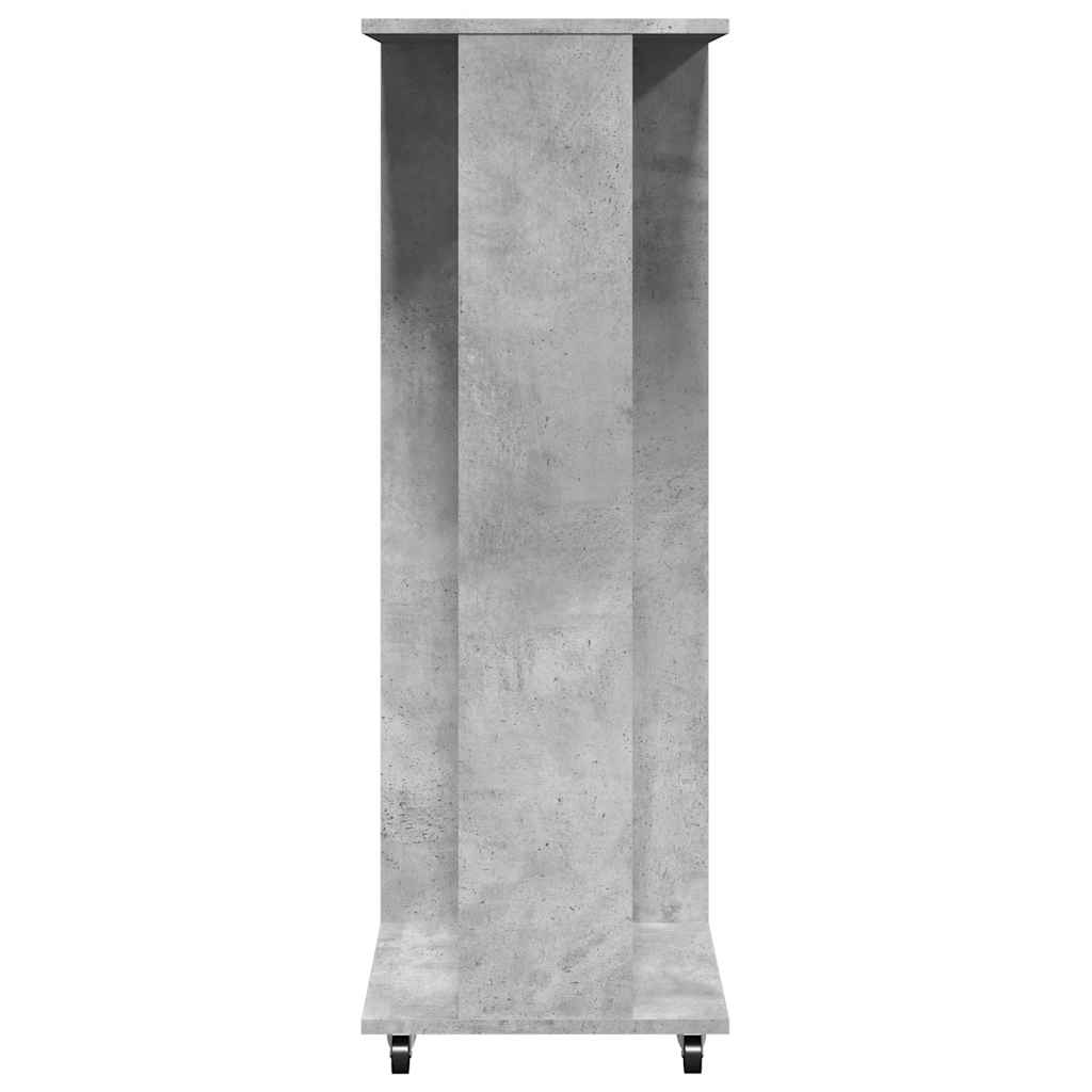 Armadio con Ruote Grigio Cemento 102x38x110cm Legno Multistrato