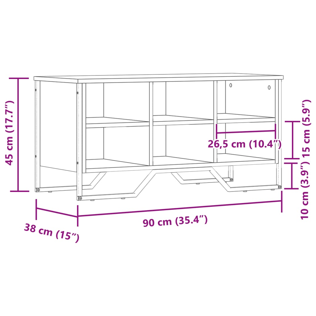 Scarpiera Grigio Sonoma 90x38x45,5 cm in Truciolato