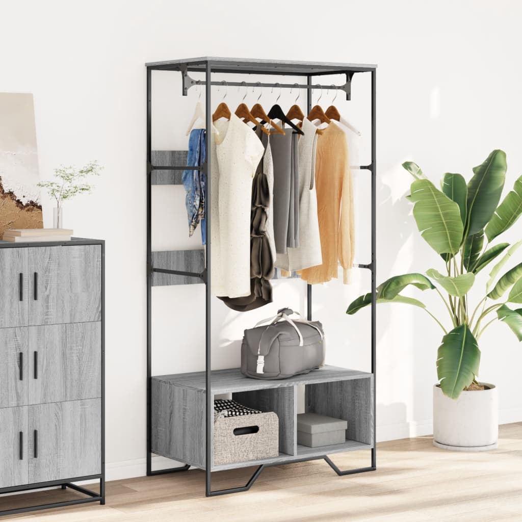 Armadio Grigio Sonoma 90x50x180 cm in Truciolato