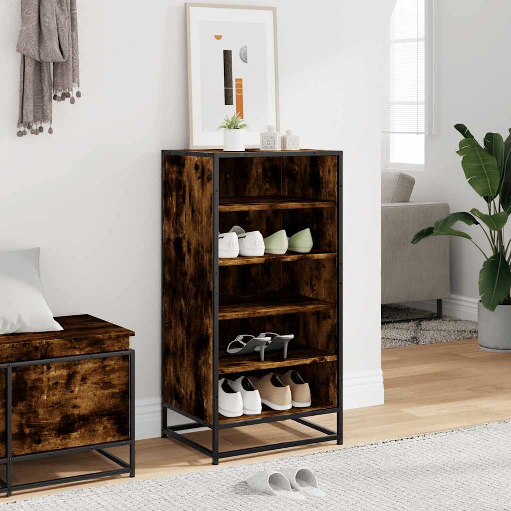Scarpiera Rovere Fumo 48x38x97,5 cm in Legno Multistrato