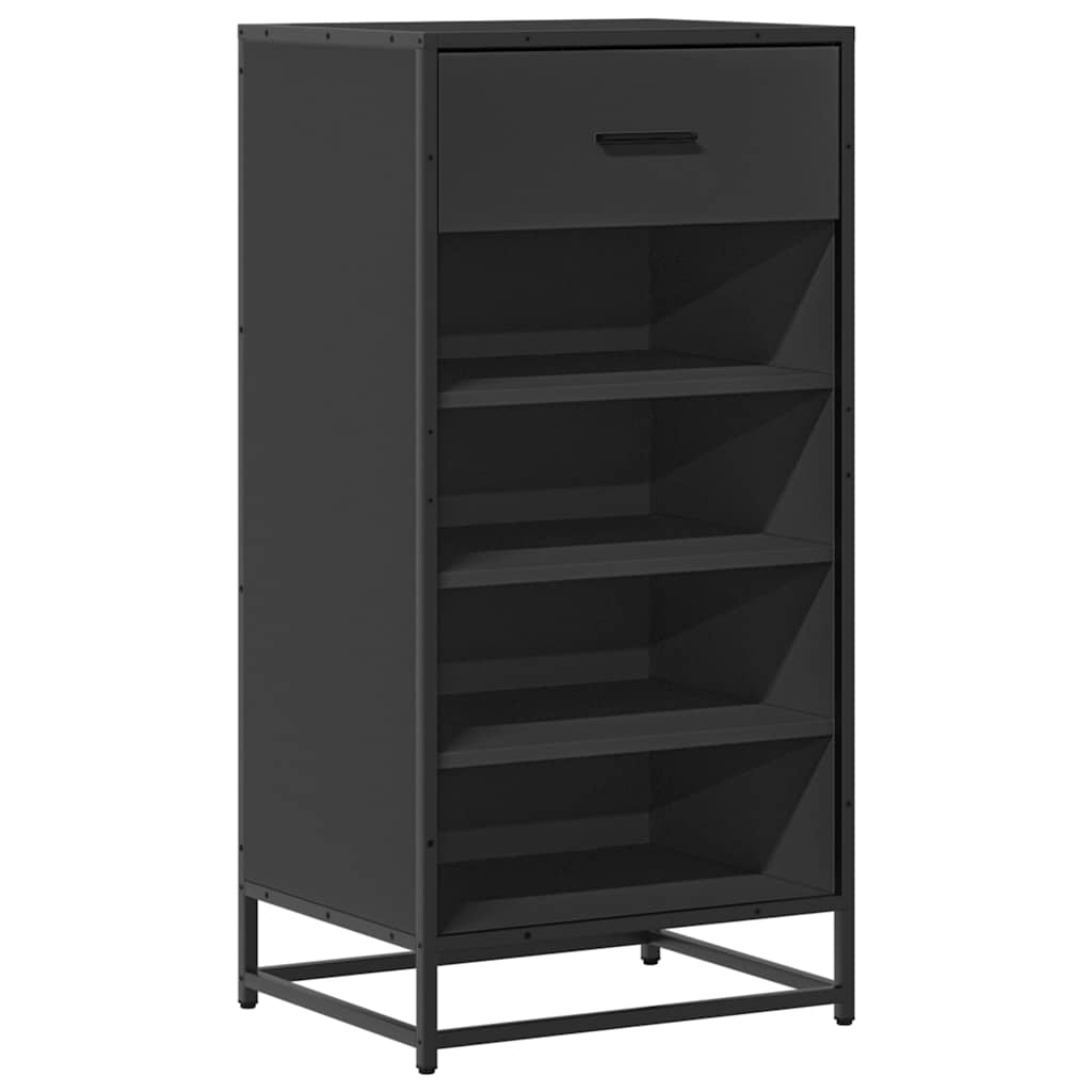 Scarpiera Nera 48x38x97,5 cm in Legno Multistrato