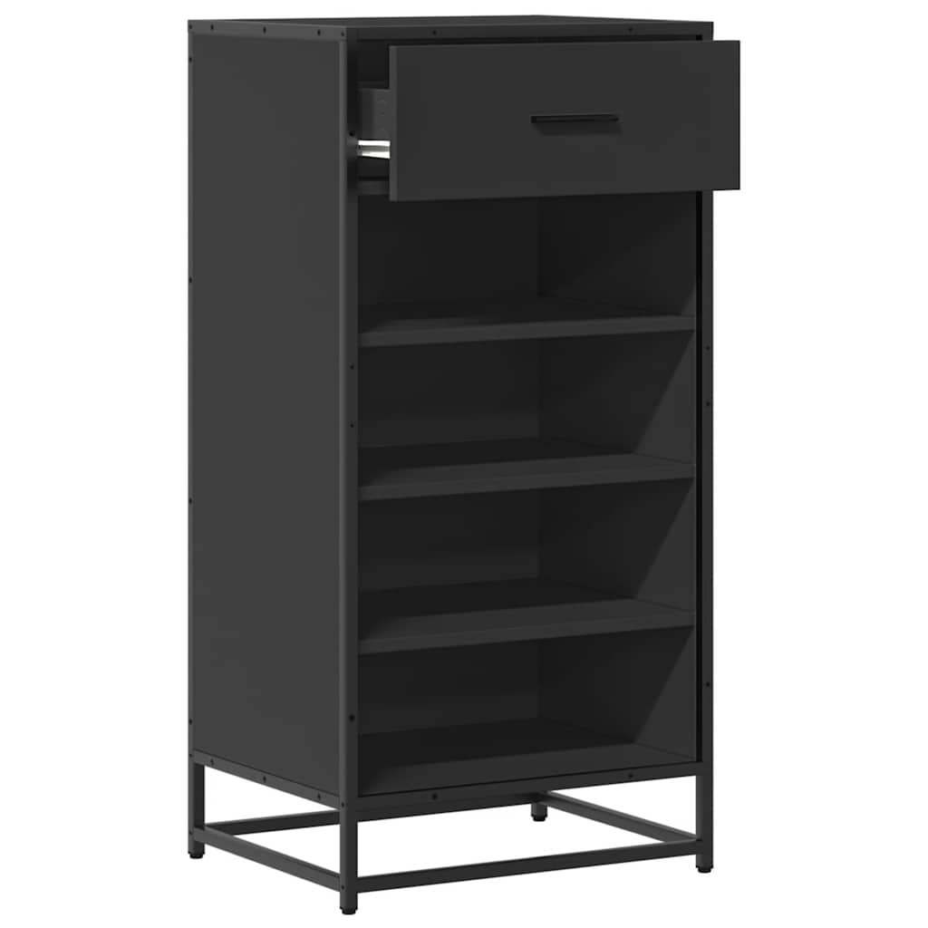 Scarpiera Nera 48x38x97,5 cm in Legno Multistrato