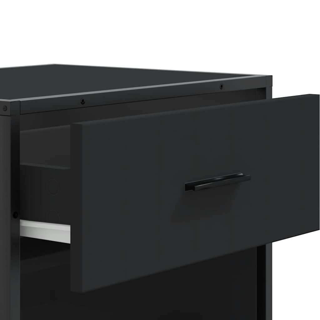 Scarpiera Nera 48x38x97,5 cm in Legno Multistrato