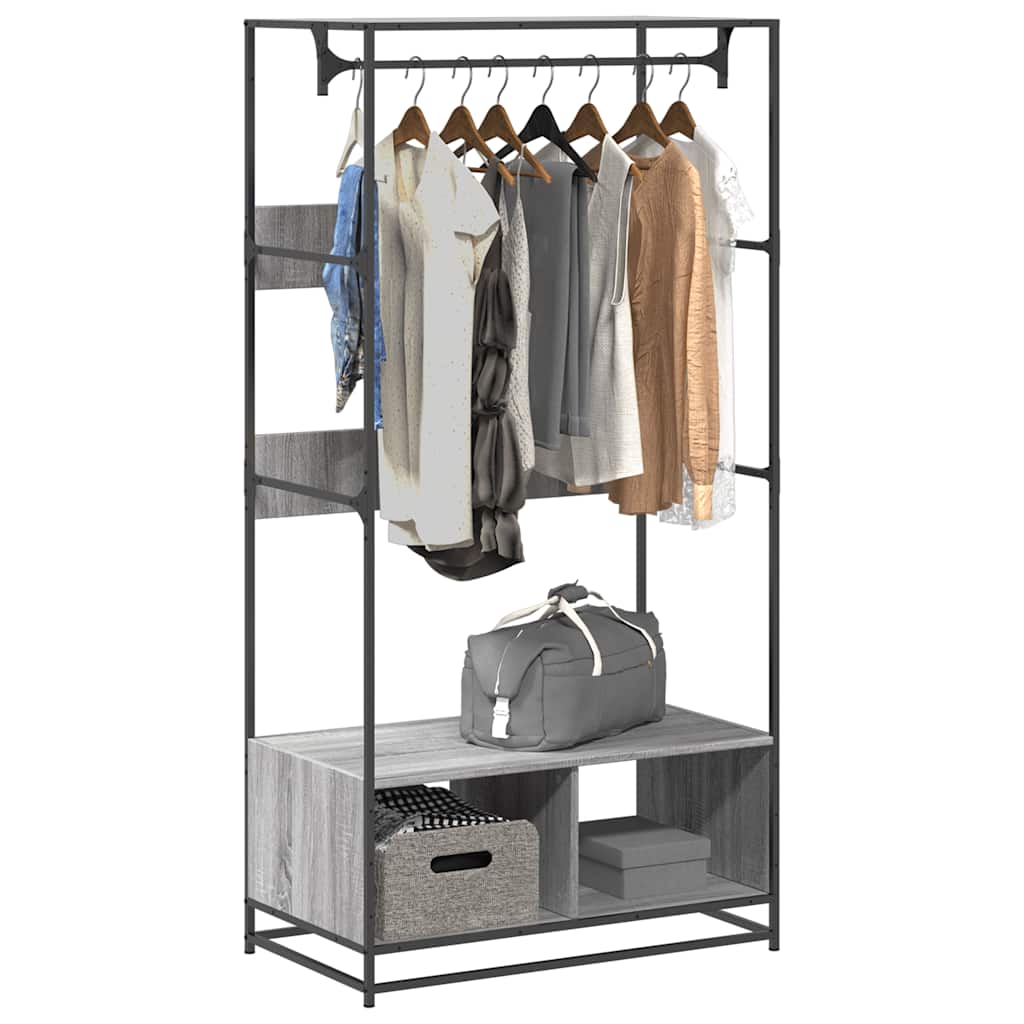 Armadio Grigio Sonoma 90x50x180 cm in Truciolato