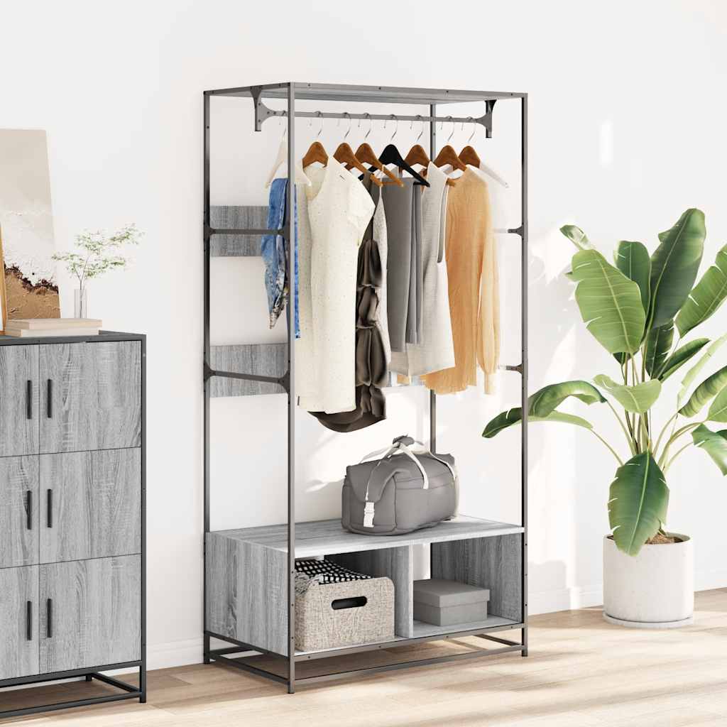 Armadio Grigio Sonoma 90x50x180 cm in Truciolato