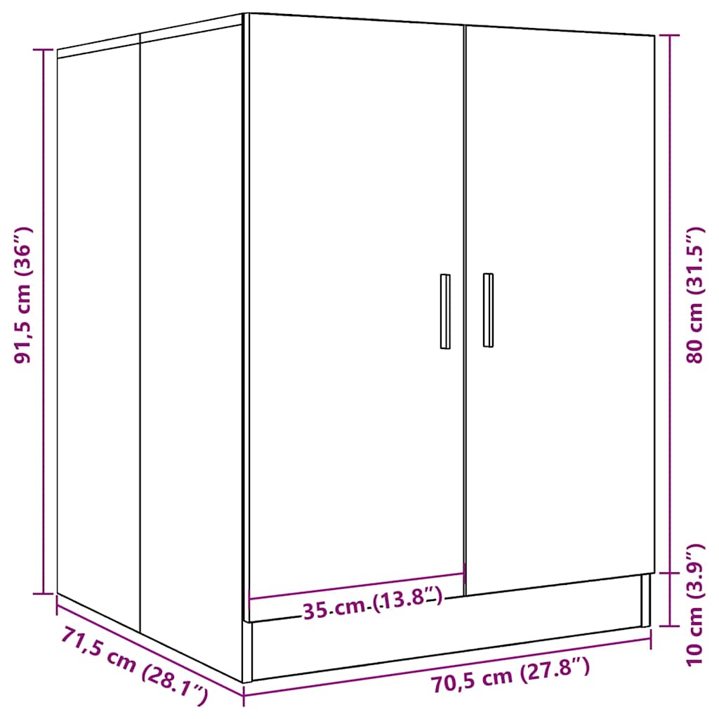 Mobile per Lavatrice Rovere Sonoma 70,5x71,5x91,5 cm