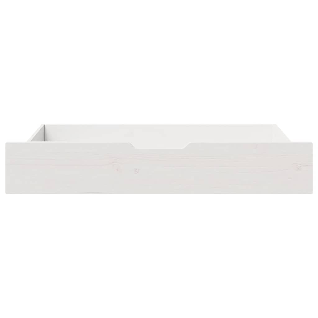 Cassettoni da Letto 2 pz Bianchi 95x55x17cm Legno Massello Pino
