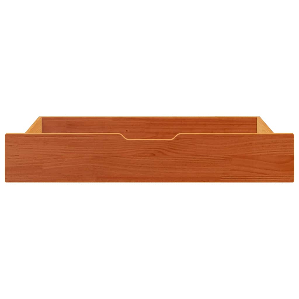 Cassettoni per Letto 2pz Marrone Cera 95x55x17 cm Legno di Pino