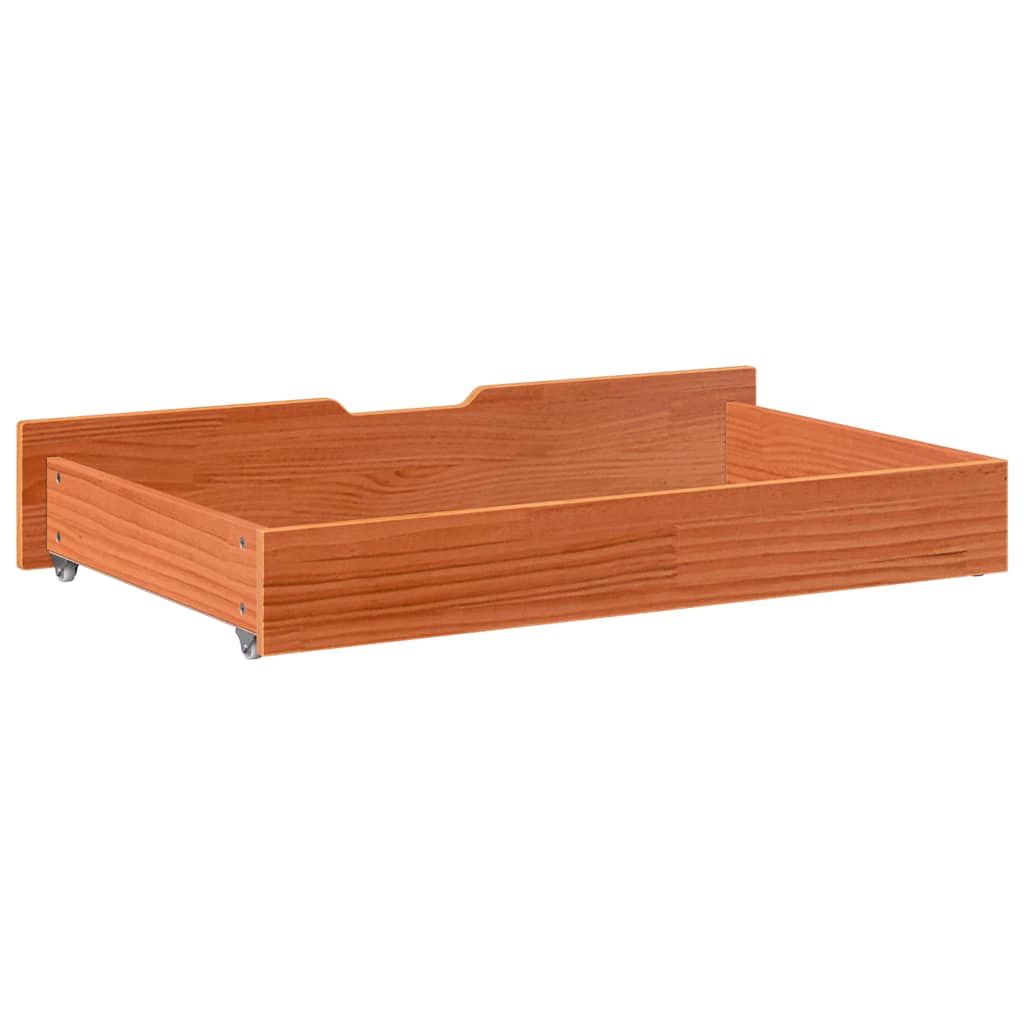 Cassettoni per Letto 2pz Marrone Cera 95x55x17 cm Legno di Pino