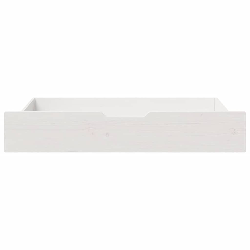 Cassettoni da Letto 2 pz Bianchi 90x55x17cm Legno Massello Pino