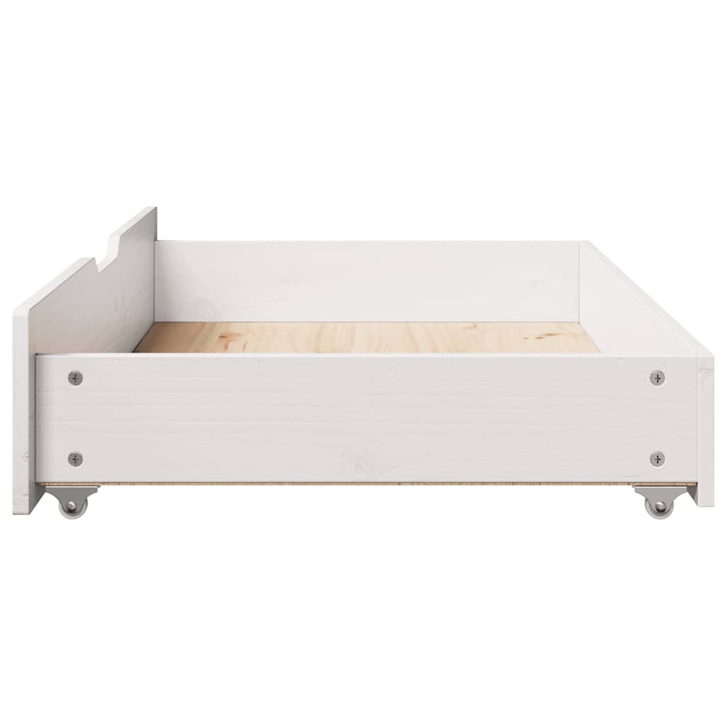 Cassettoni da Letto 2 pz Bianchi 90x55x17cm Legno Massello Pino