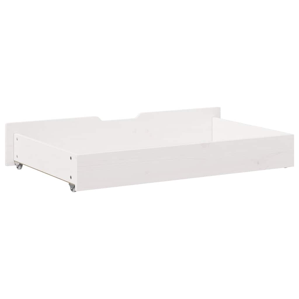 Cassettoni da Letto 2 pz Bianchi 90x55x17cm Legno Massello Pino