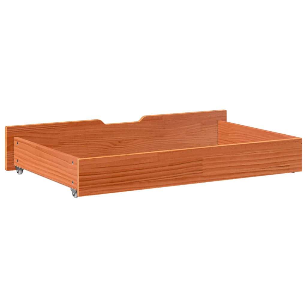 Cassettoni per Letto 2pz Marrone Cera 90x55x17 cm Legno di Pino