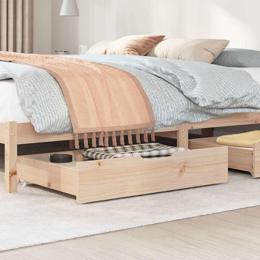 Cassettoni da Letto con Ruote 2 pz 85x55x17 cm in Legno di Pino