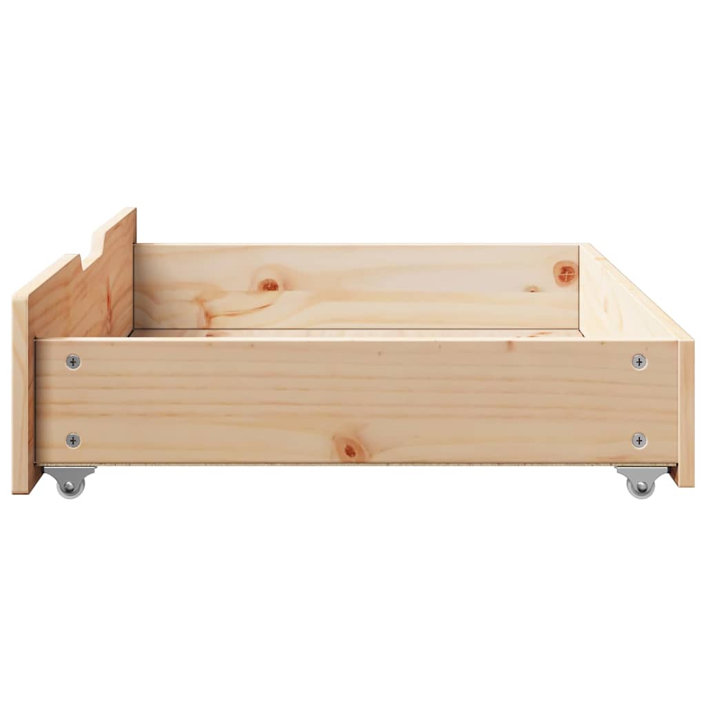 Cassettoni da Letto con Ruote 2 pz 85x55x17 cm in Legno di Pino