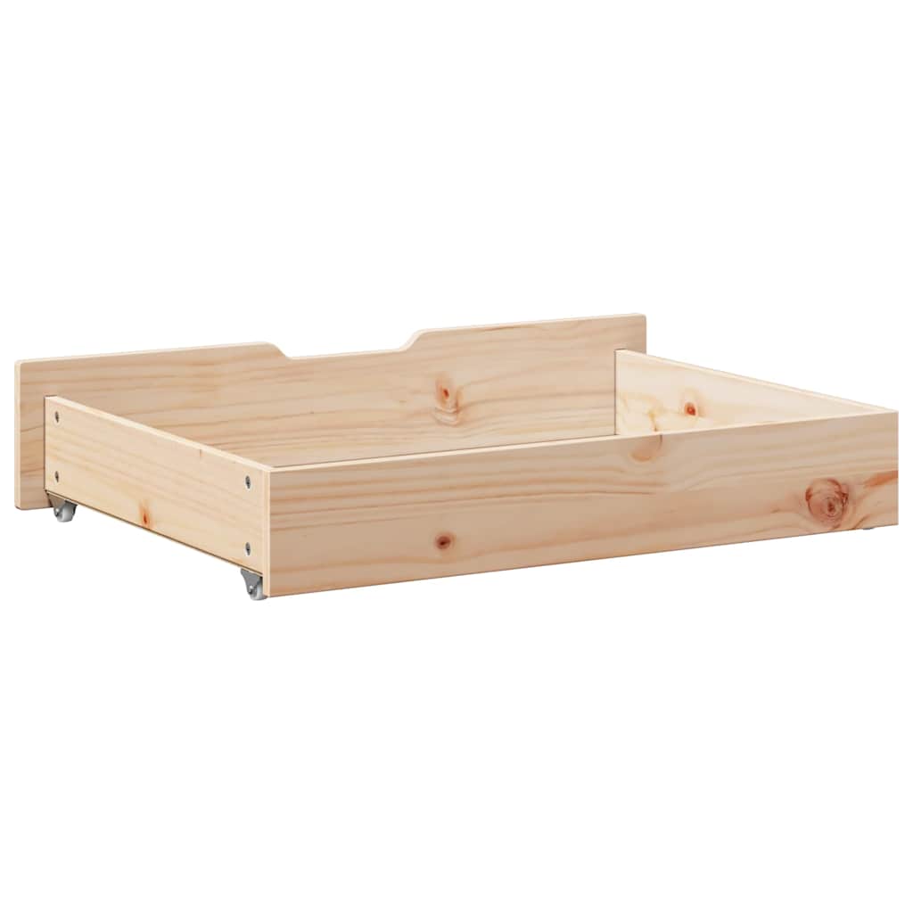 Cassettoni da Letto con Ruote 2 pz 85x55x17 cm in Legno di Pino