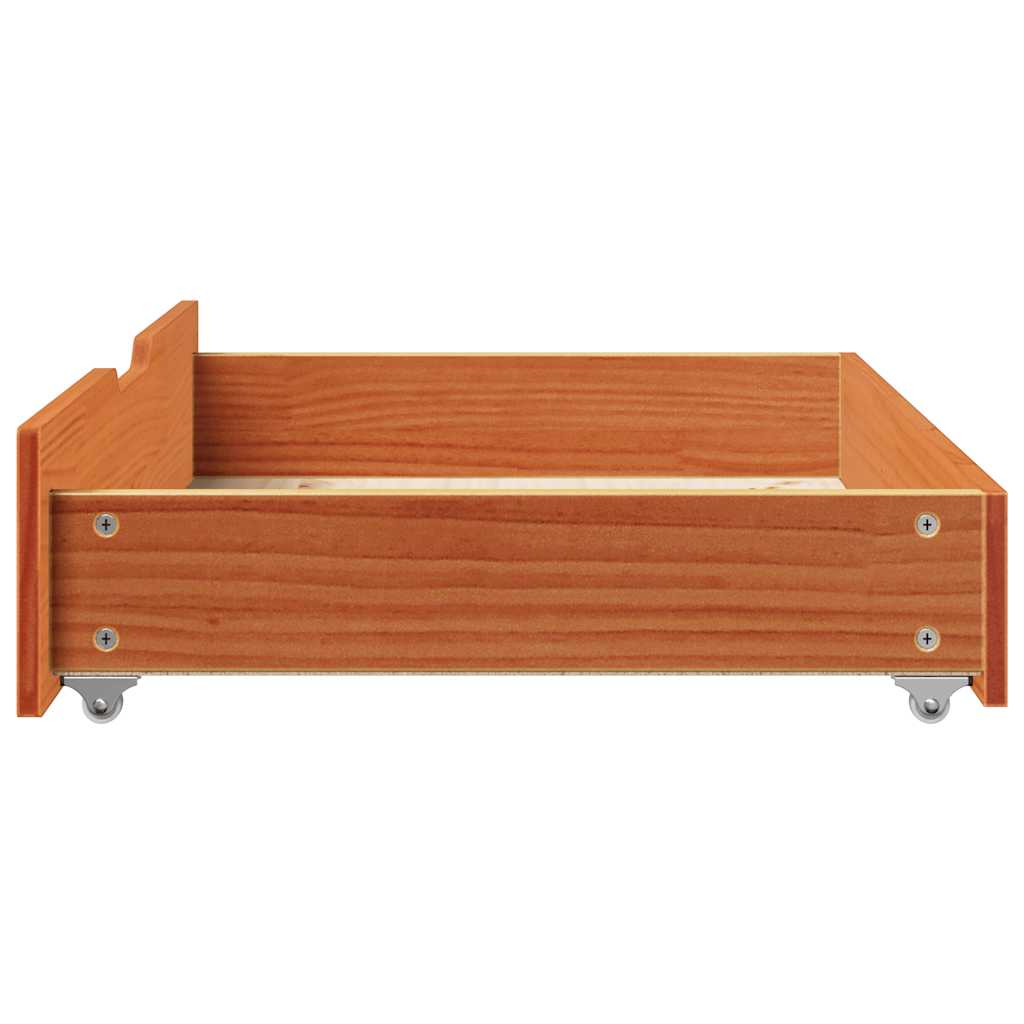 Cassettoni per Letto 2pz Marrone Cera 85x55x17 cm Legno di Pino