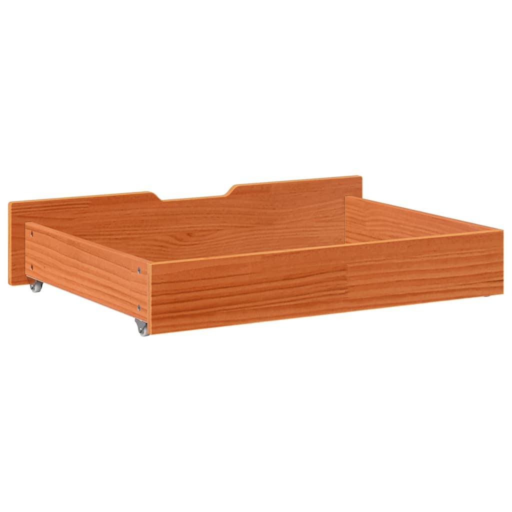 Cassettoni per Letto 2pz Marrone Cera 85x55x17 cm Legno di Pino