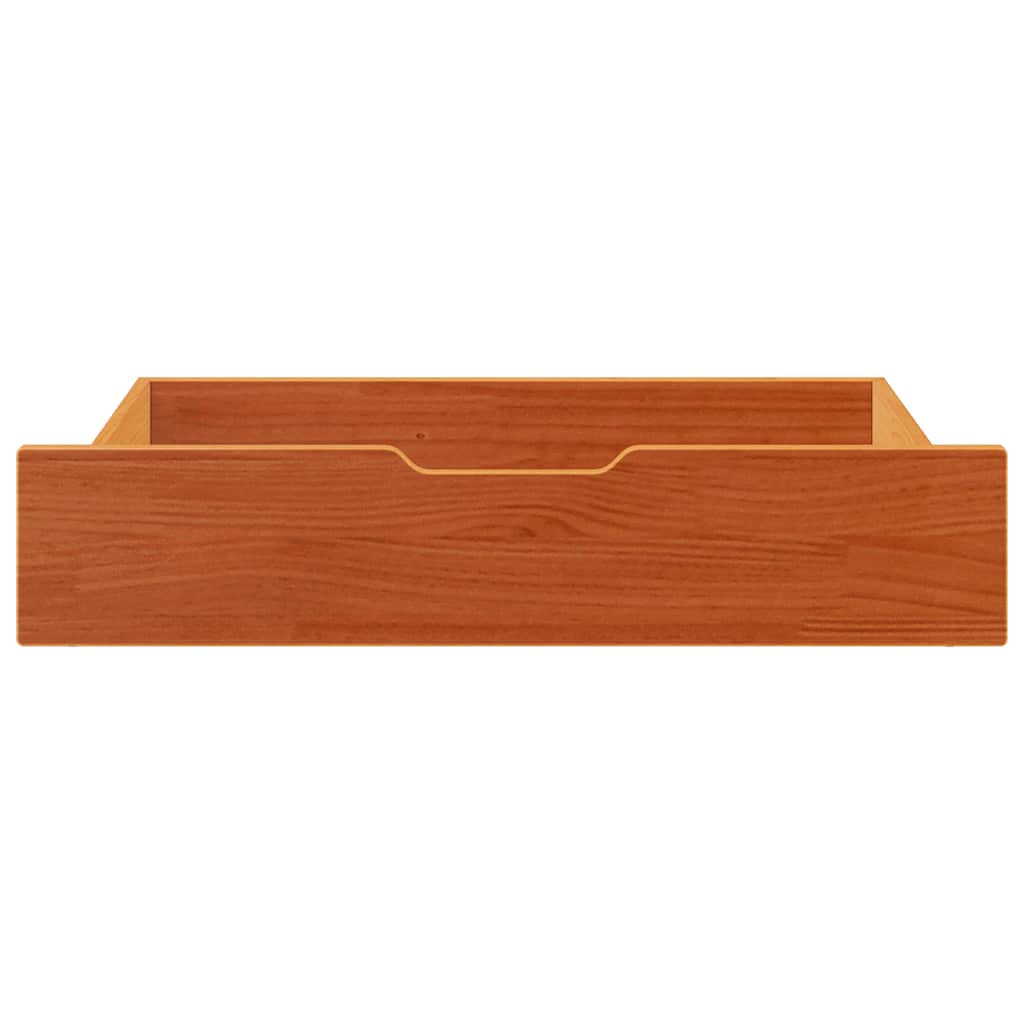 Cassettoni per Letto 2pz Marrone Cera 80x55x17 cm Legno di Pino
