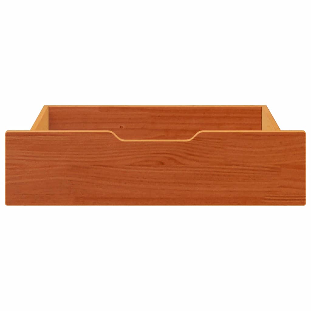 Cassettoni per Letto 2pz Marrone Cera 75x55x17 cm Legno di Pino