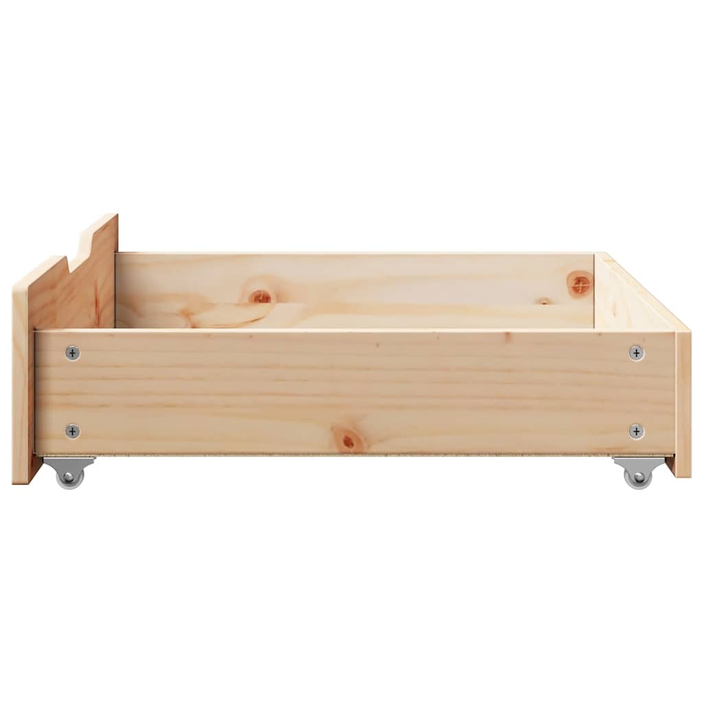Cassettoni da Letto con Ruote 2 pz 65x55x17 cm in Legno di Pino