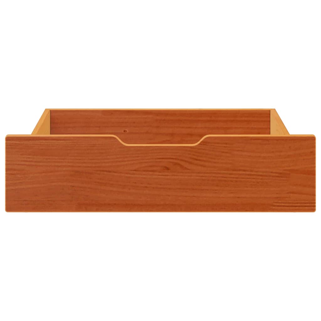 Cassettoni per Letto 2pz Marrone Cera 65x55x17 cm Legno di Pino