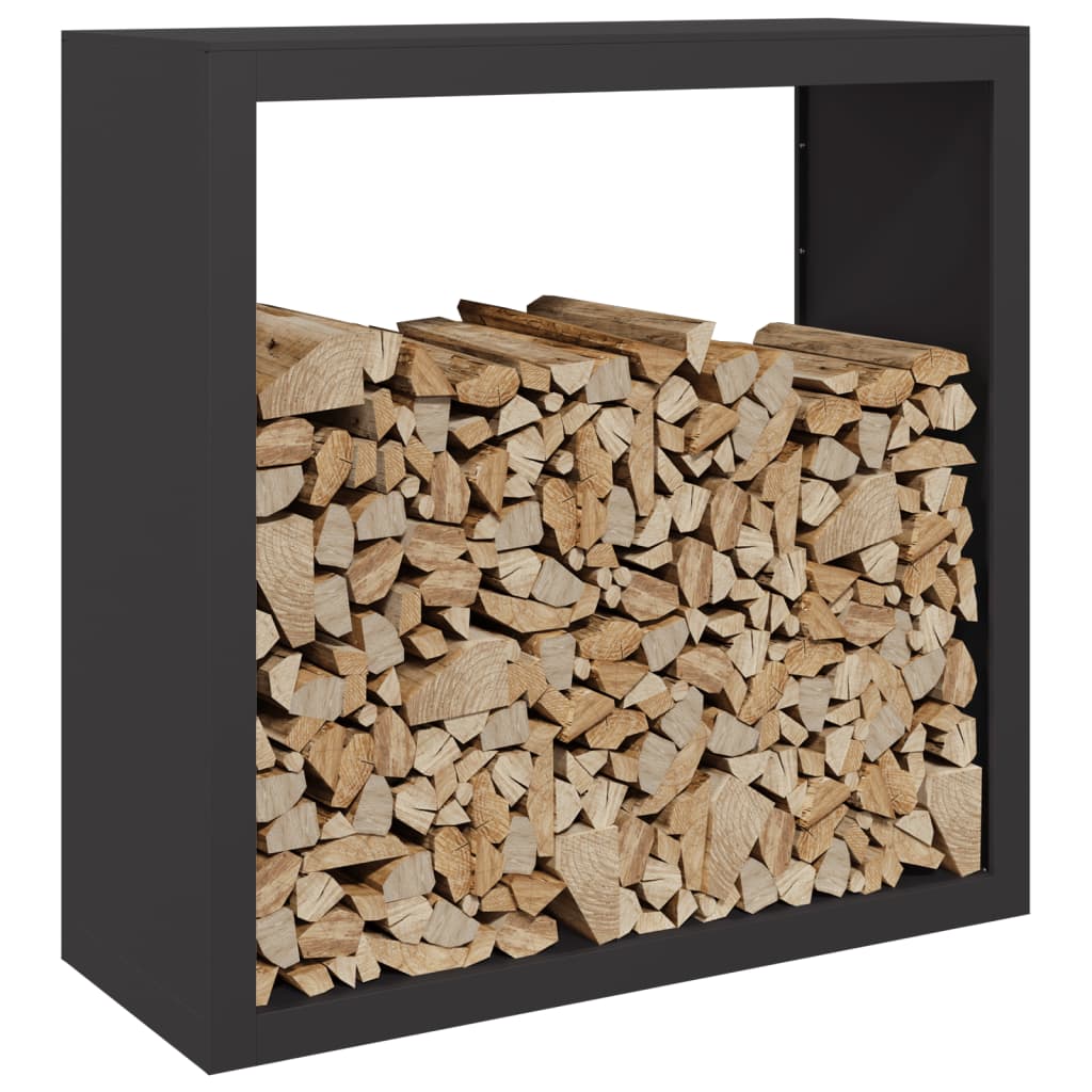 Rastrelliera per Legna da Ardere Nera 100x40x100 cm in Acciaio