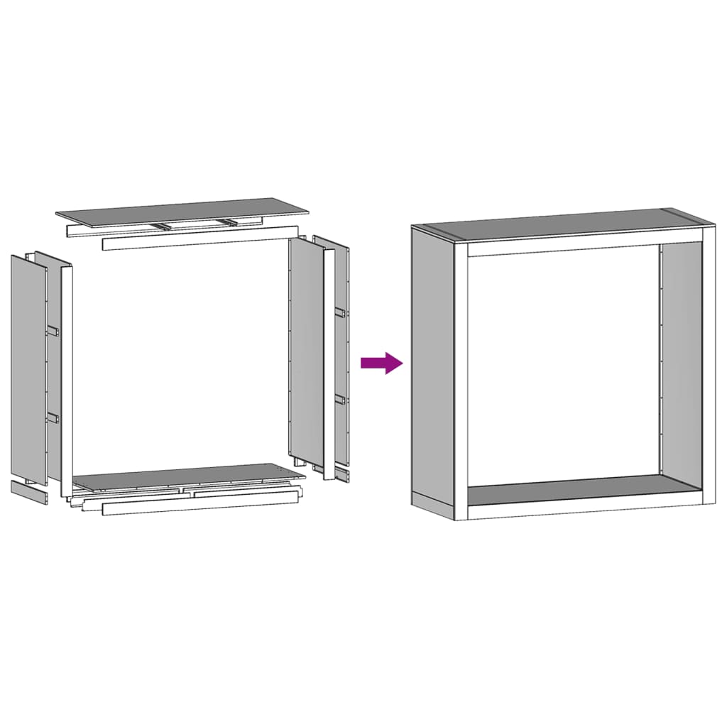 Rastrelliera per Legna da Ardere 100x40x100 cm in Acciaio Inox