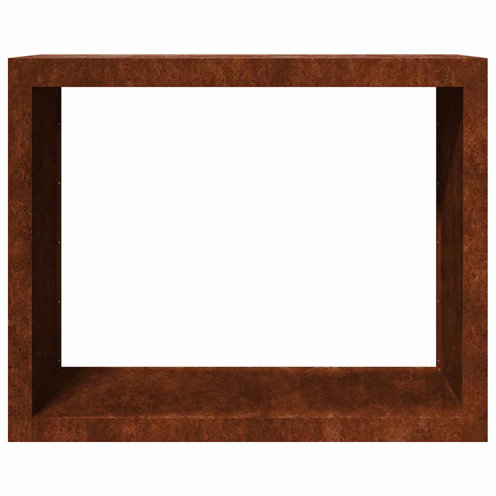 Rack per Legna da Ardere 100x40x80 cm in Acciaio Corten