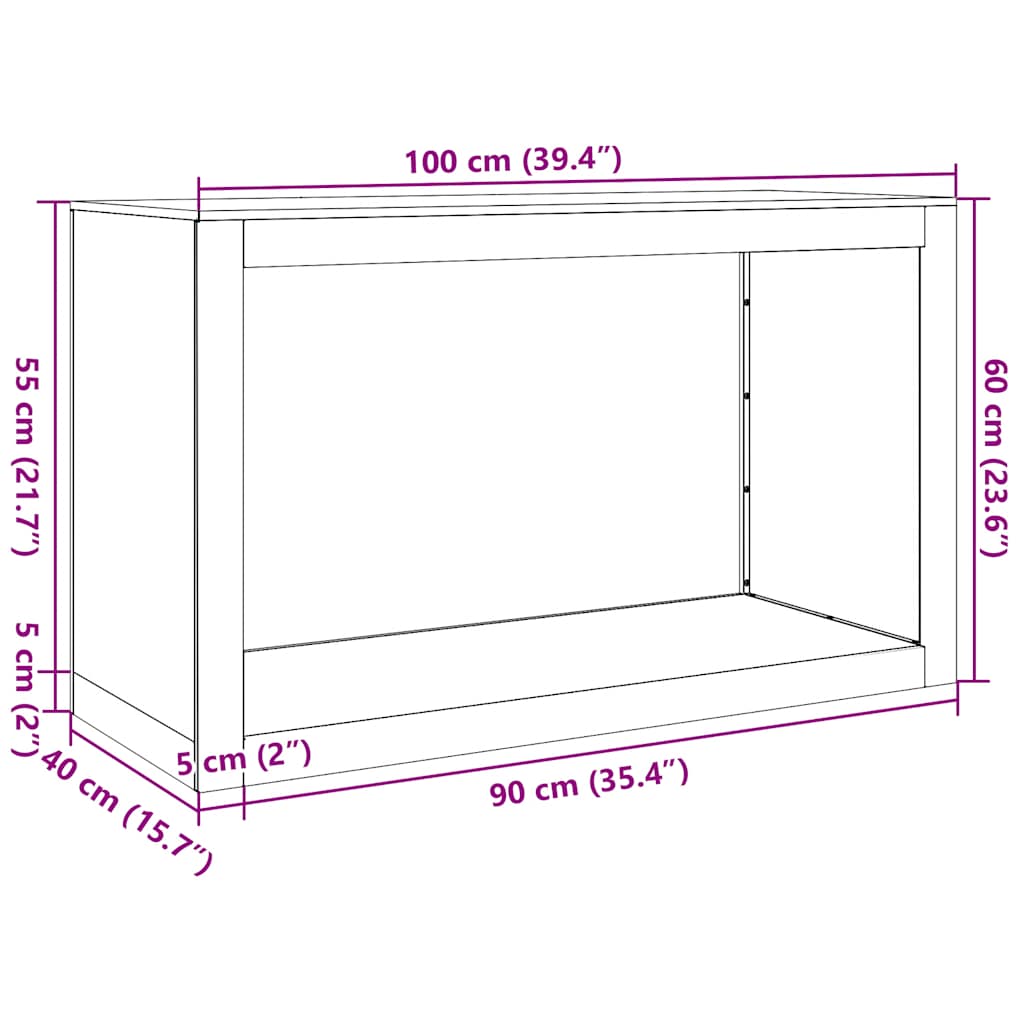 Rack per Legna da Ardere 100x40x60 cm in Acciaio Corten