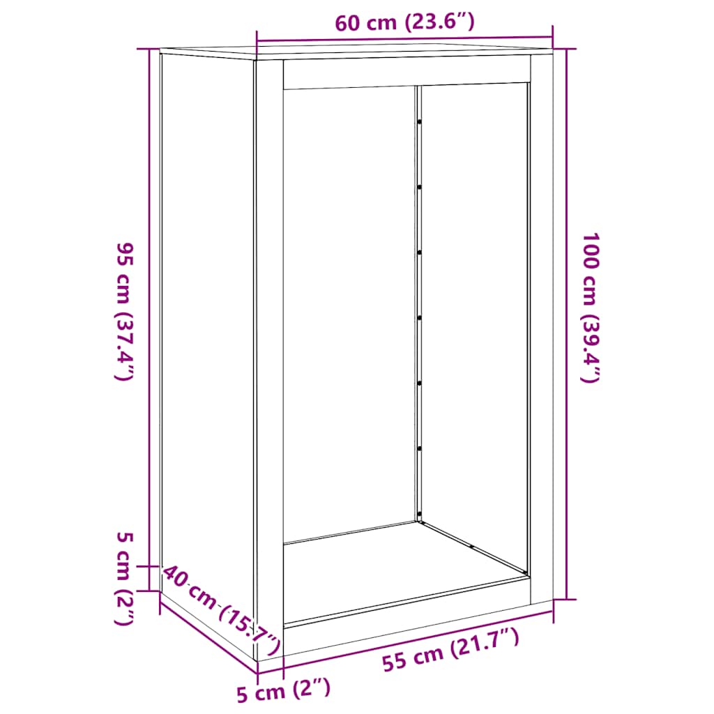 Rastrelliera per Legna 60x40x100 cm in Acciaio Zincato