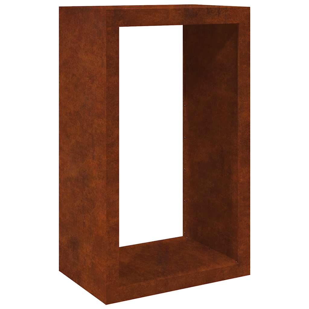 Rack per Legna da Ardere 60x40x100 cm in Acciaio Corten