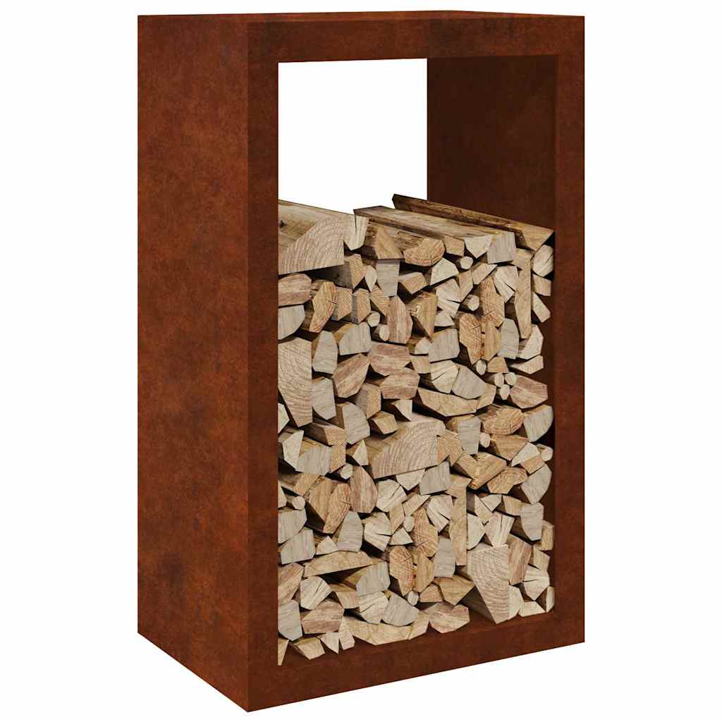 Rack per Legna da Ardere 60x40x100 cm in Acciaio Corten