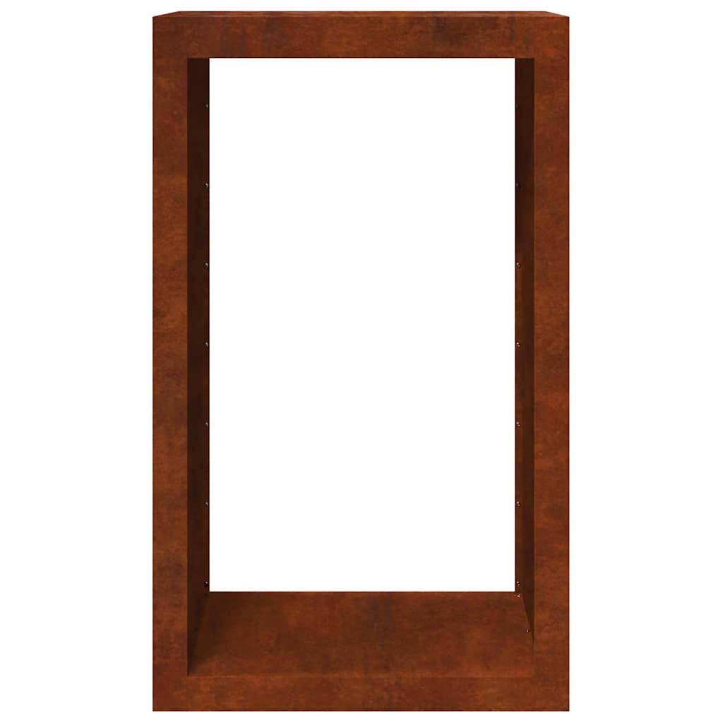 Rack per Legna da Ardere 60x40x100 cm in Acciaio Corten