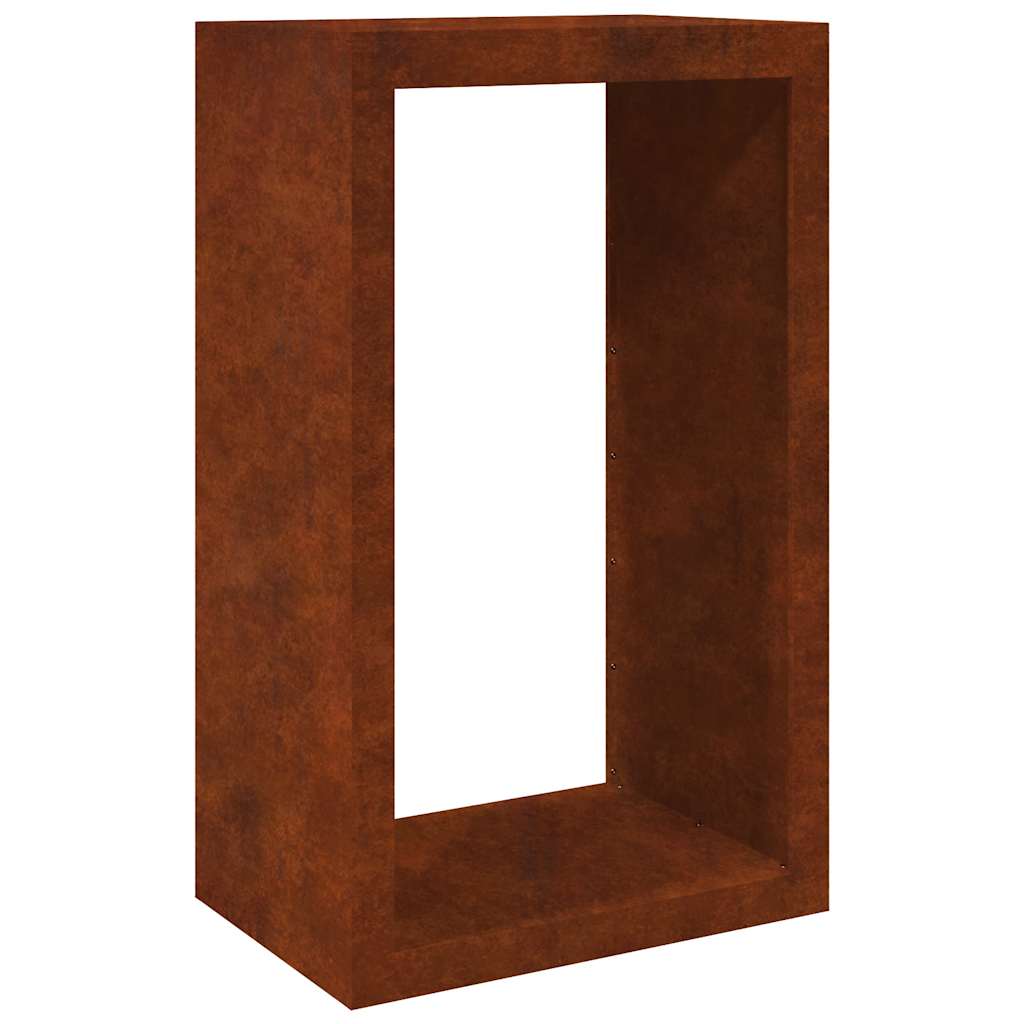 Rack per Legna da Ardere 60x40x100 cm in Acciaio Corten