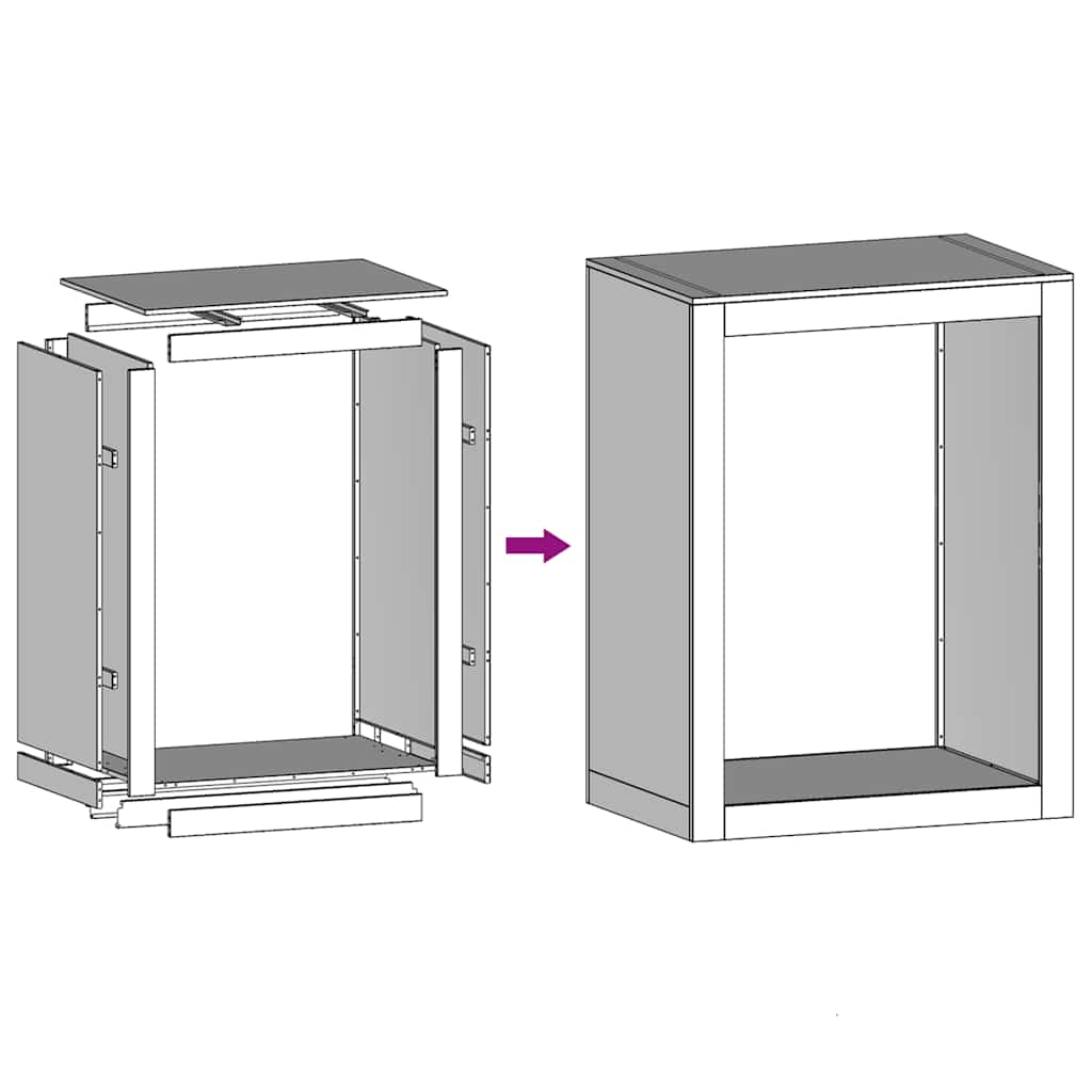 Rastrelliera per Legna 60x40x80 cm in Acciaio Zincato