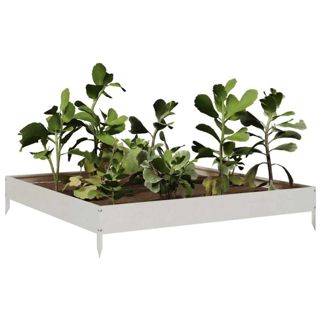 Fioriera Rialzata da Giardino 100x100x18,5 cm in Acciaio Inox