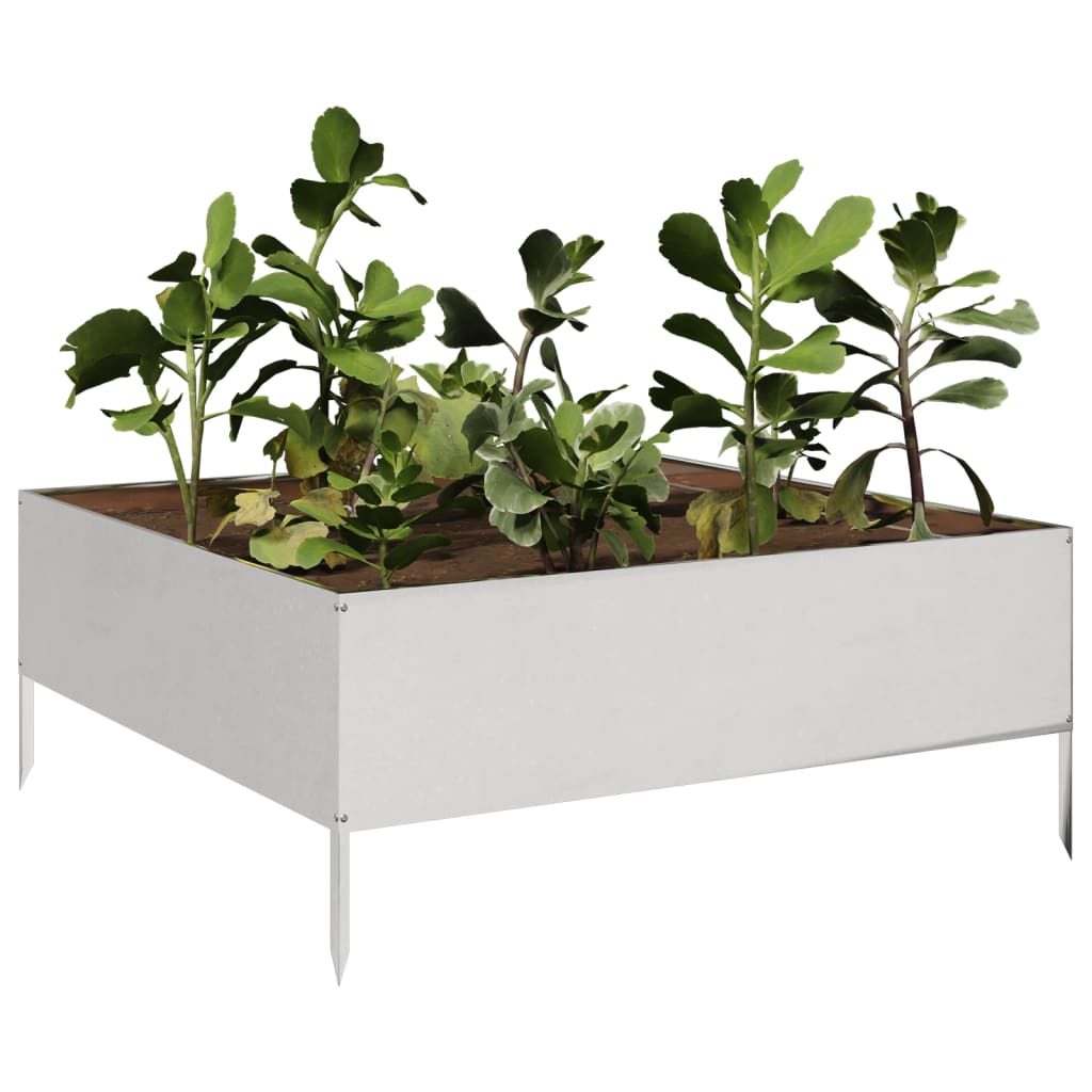 Fioriera Rialzata da Giardino 100x100x41 cm in Acciaio Inox