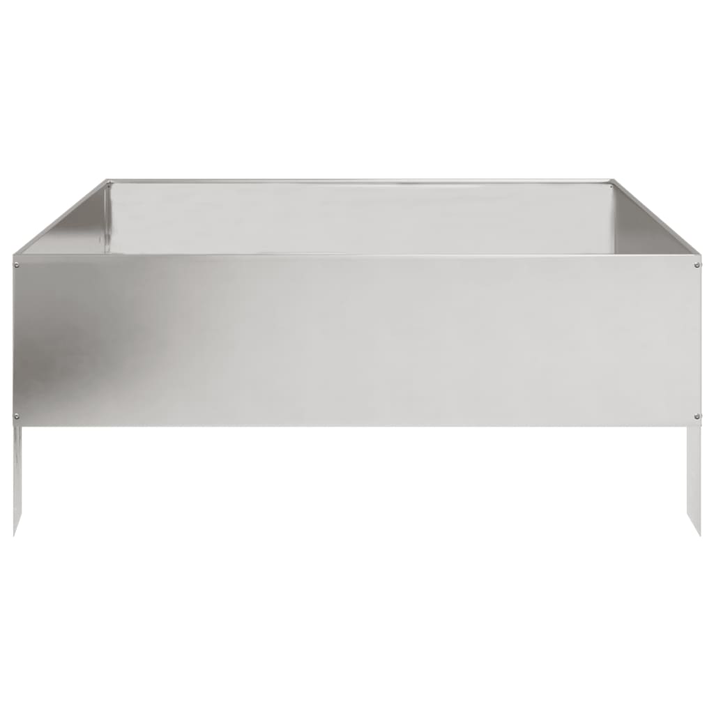 Fioriera Rialzata da Giardino 100x100x41 cm in Acciaio Inox