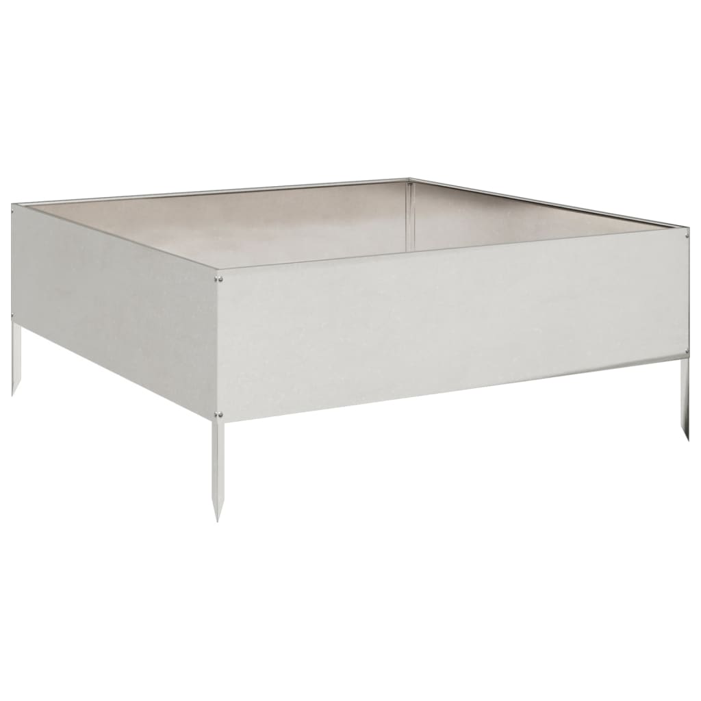 Fioriera Rialzata da Giardino 100x100x41 cm in Acciaio Inox