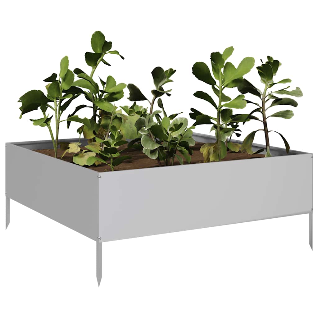 Fioriera Rialzata da Giardino 100x100x41 cm in Acciaio Zincato