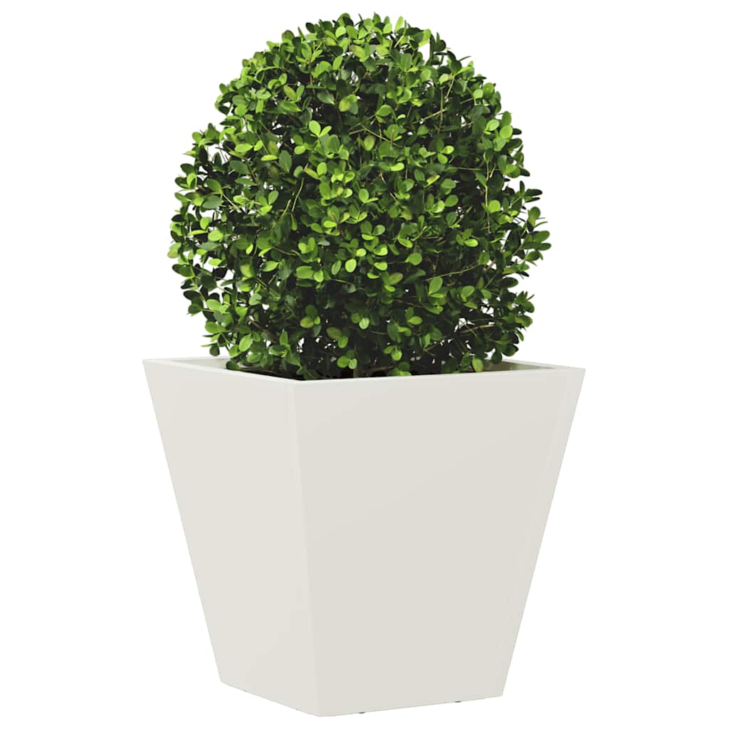 Fioriera da Giardino Bianca 30x30x30 cm in Acciaio