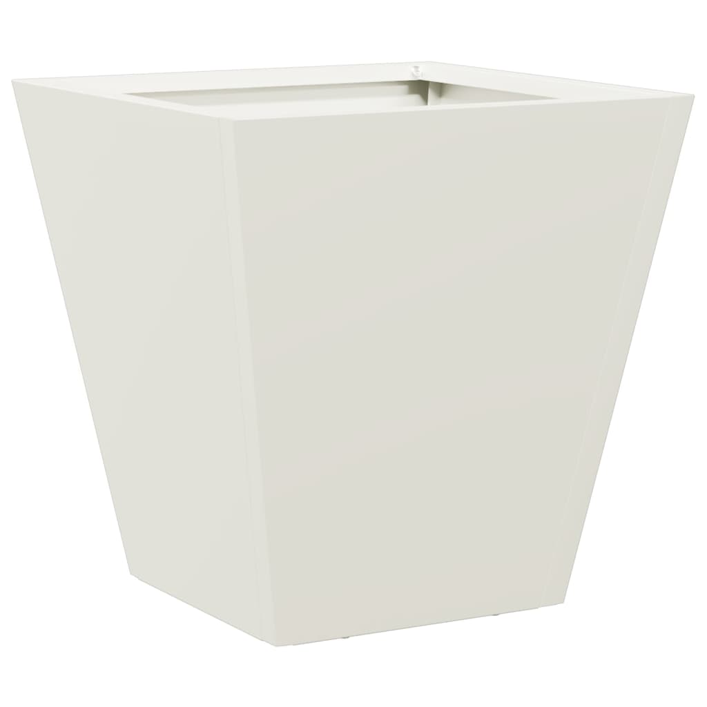 Fioriere da Giardino 2 pz Bianche 30x30x30 cm in Acciaio
