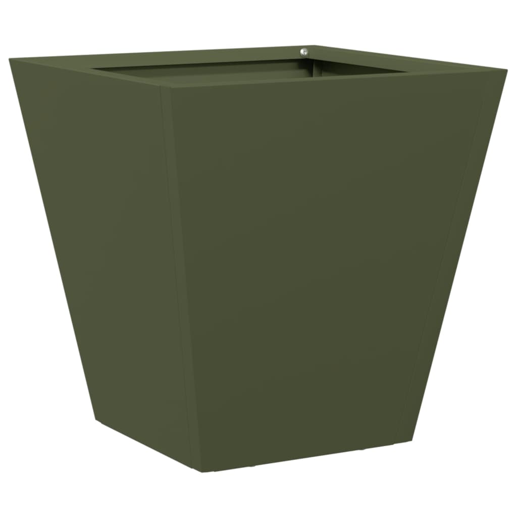 Fioriere da Giardino 2 pz Verde Oliva 30x30x30 cm in Acciaio