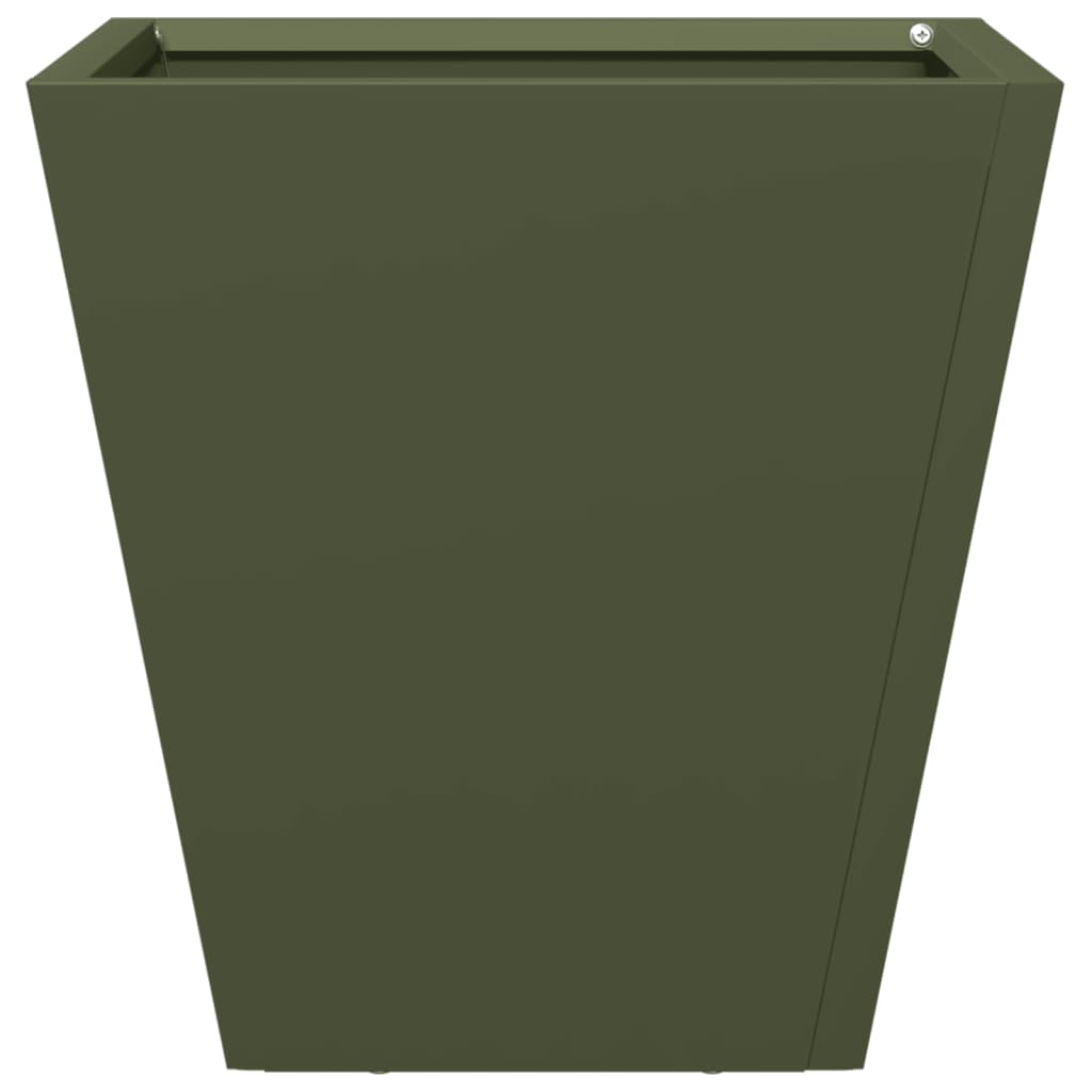 Fioriere da Giardino 2 pz Verde Oliva 30x30x30 cm in Acciaio