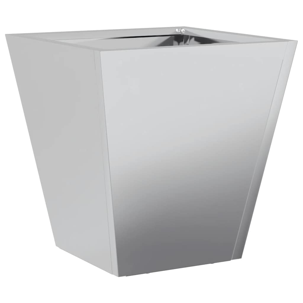 Fioriere da Giardino 2 pz 30x30x30 Grigie in Acciaio Zincato