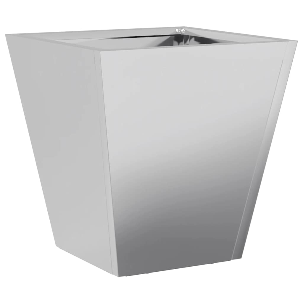 Fioriere da Giardino 2 pz 30x30x30 Grigie in Acciaio Zincato